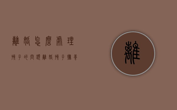 离婚怎么处理孩子的问题（离婚孩子抚养方案）