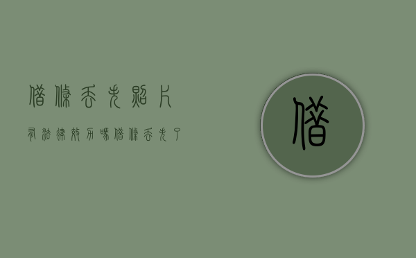借条丢失,照片有法律效力吗（借条丢失了有借条照片可以吗）
