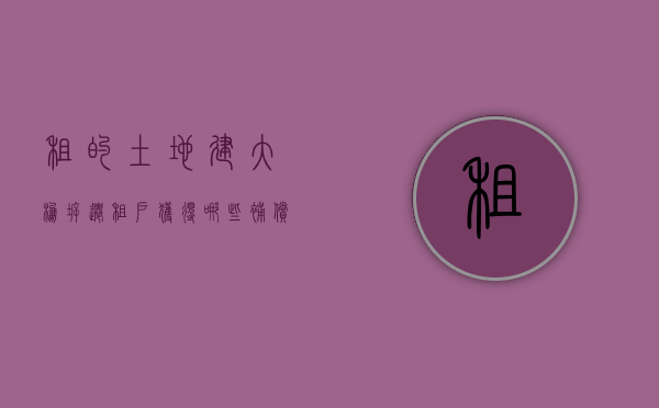 租的土地建大棚,拆迁租户获得哪些补偿（现在租地建大棚国家有补贴吗）