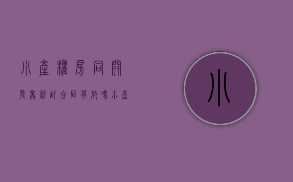 小产权房同开发商剑订合同有效吗（小产权房跟开发商签的合同）