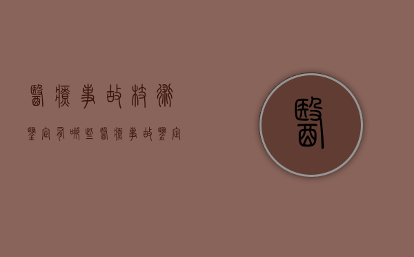 医疗事故枝术鉴定有哪些（医疗事故鉴定的费用是多少）