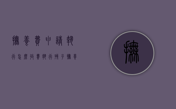 抚养费申请执行怎么收费（执行孩子抚养费）