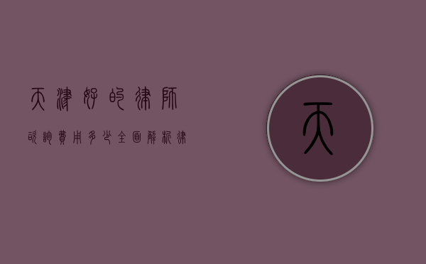 天津好的律师咨询费用多少？全面解析律师收费标准及选择建议