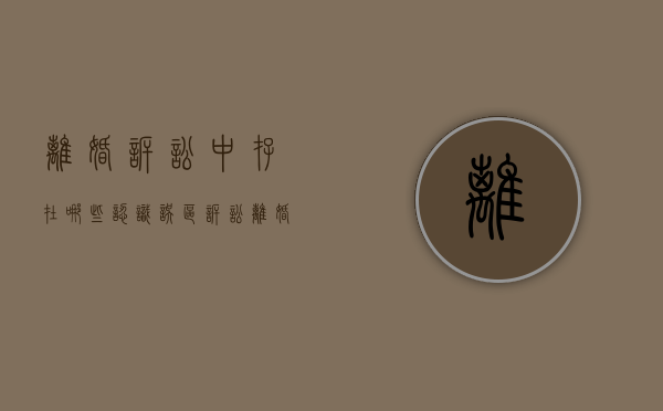 离婚诉讼中存在哪些认识误区（诉讼离婚是什么样的）