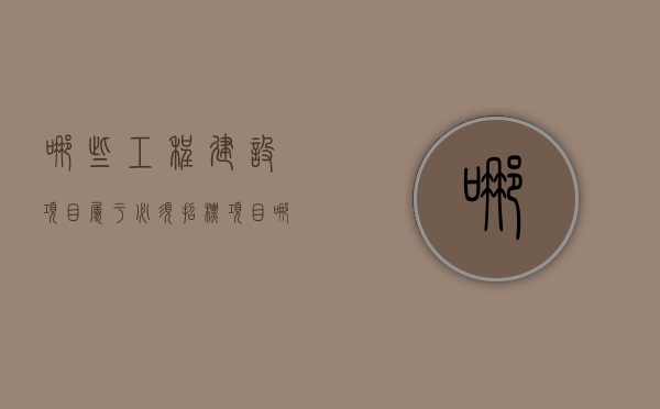 哪些工程建设项目属于必须招标项目？（哪些工程项目必须招标）