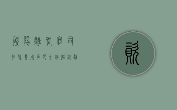 资阳离婚官司律师费用多少？全面解析离婚诉讼中的律师收费问题