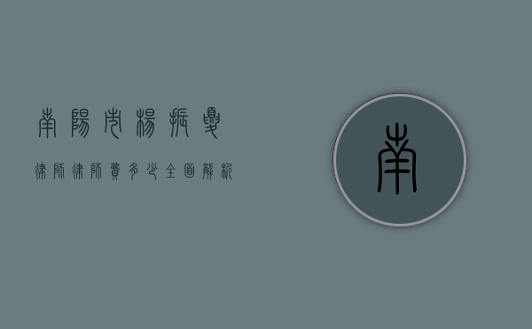 南阳市杨振夏律师律师费多少？全面解析律师收费标准