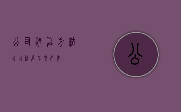 公司清算方法（公司清算怎么收费）