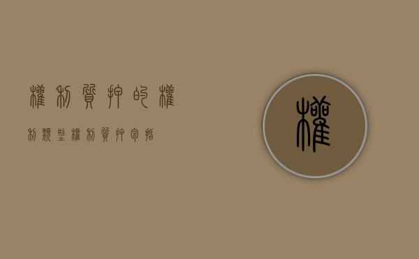 权利质押的权利类型（权利质押包括）