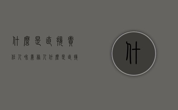什么是直接责任人和义务人（什么是直接责任人的责任）
