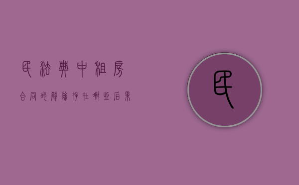 民法典中租房合同的解除存在哪些后果和风险隐患（民法典中租房合同的解除存在哪些后果和风险的规定）