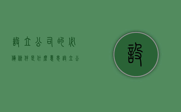 设立公司的必备条件是什么意思（设立公司所要具备的必要条件）