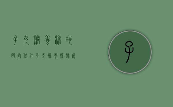 子女抚养权的确定条件（子女抚养权归属判定原则）