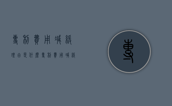 专利费用减缓理由是什么（专利费用减缓办法2019）