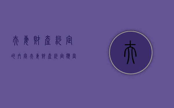 夫妻财产约定的内容（夫妻财产约定应当遵循的原则）