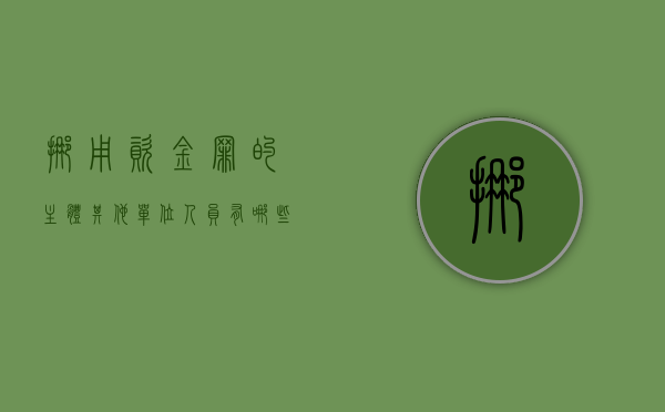 挪用资金罪的主体其他单位人员有哪些（挪用资金罪的其他单位指什么）