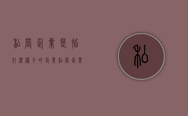 私营企业是指什么样子的企业（私营企业的定义）