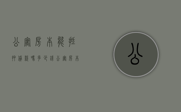 公寓房本能抵押贷款吗多少钱（公寓房本能抵押贷款吗现在）