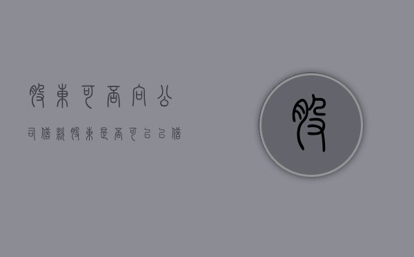 股东可否向公司借款（股东是否可以以借款形式注入资金账户）