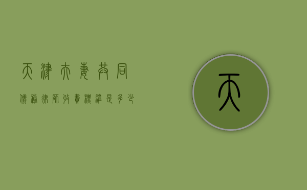 天津夫妻共同债务律师收费标准是多少（天津婚姻律师所咨询）