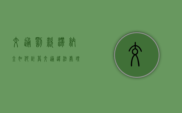 交通罚款滞纳金如何计算（交通违法处理滞纳金有退吗）