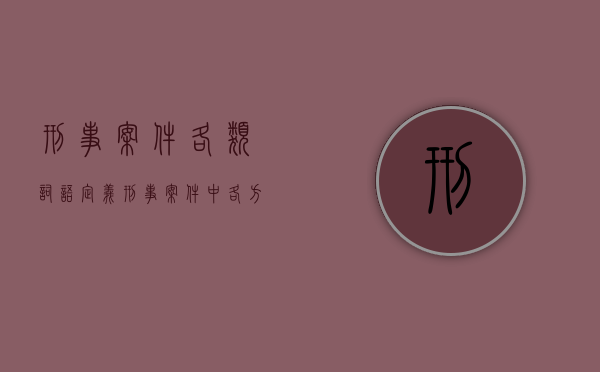 刑事案件各类词语定义（刑事案件中各方的称呼）