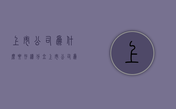 上市公司为什么要存续分立（上市公司为什么要分拆上市）