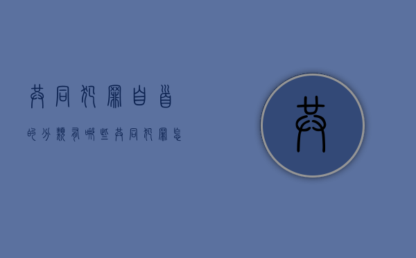共同犯罪自首的分类有哪些（共同犯罪怎么定罪的）