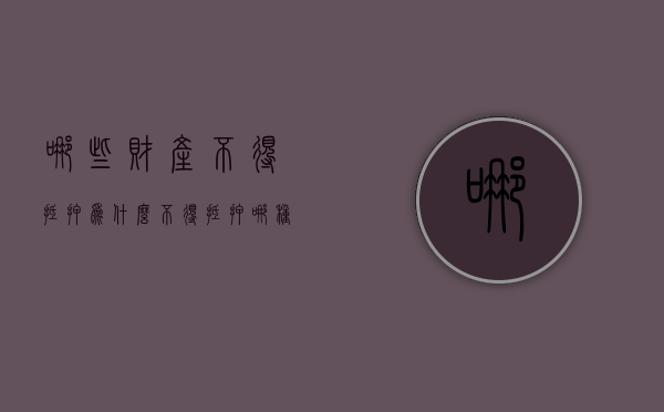 哪些财产不得抵押,为什么不得抵押（哪种财产不能抵押）