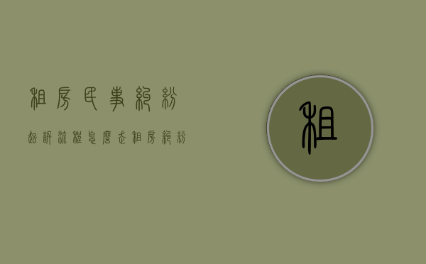 租房民事纠纷起诉流程怎么走（租房纠纷找谁）