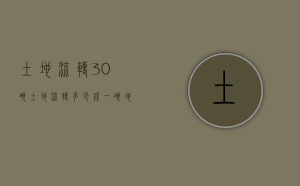 土地流转30亩（土地流转多少钱一亩地）