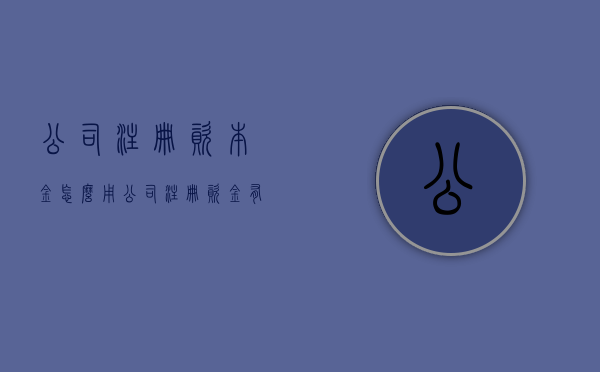 公司注册资本金怎么用（公司注册资金有几种方式）