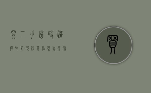 买二手房时选择中介的注意事项怎么写好（买二手房时选择中介的注意事项怎么写啊）