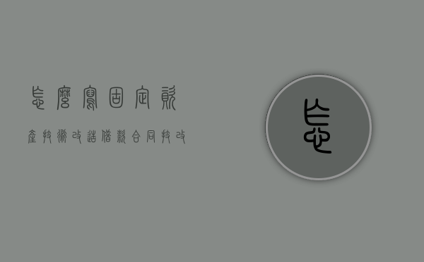 怎么写固定资产技术改造借款合同（技改转固定资产）