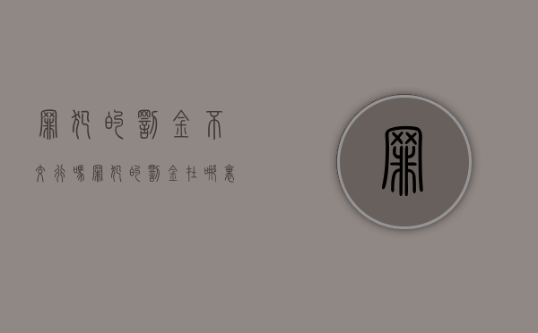 罪犯的罚金不交行吗（罪犯的罚金在哪里交）