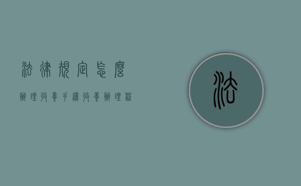 法律规定怎么办理收养手续？（收养办理程序）