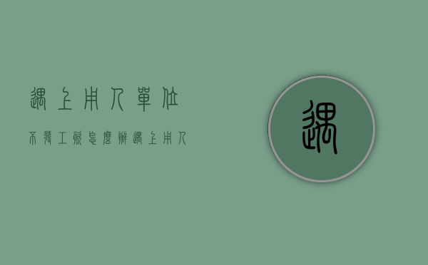 遇上用人单位不发工资怎么办（遇上用人单位不发工资怎么办呢）