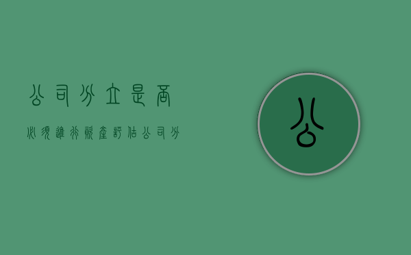 公司分立是否必须进行资产评估（公司分立的要求）