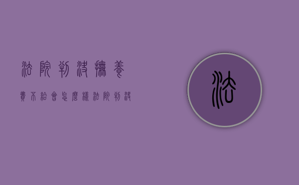 法院判决抚养费不给会怎么样（法院判决抚养费给不起怎么办）