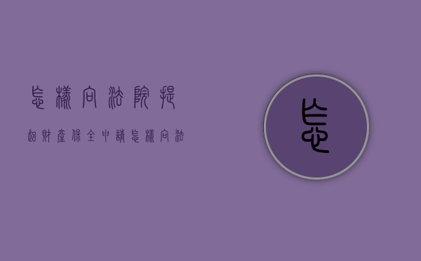 怎样向法院提起财产保全申请（怎样向法院提起财产保全申请书）