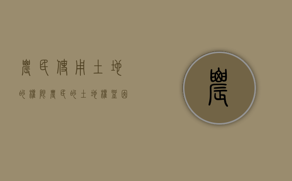 农民使用土地的权限（农民的土地权益因其经营权的流转而得以实现）