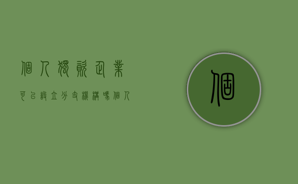 个人独资企业可以设立分支机构吗（个人独资企业可以开多少个点的专票）