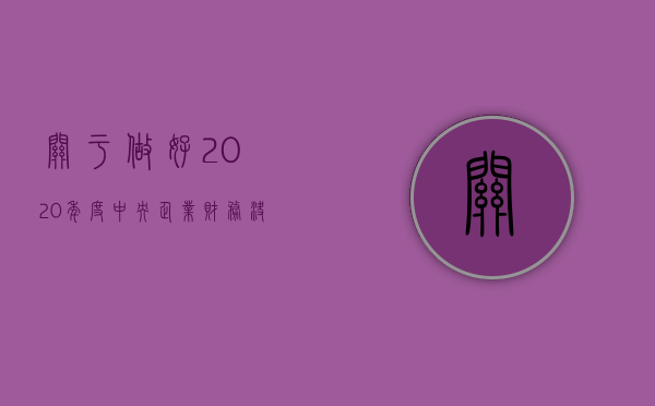 关于做好2020年度中央企业财务决算的意见(2020年财政部企业决算会) 关于做好2020年度中央企业财务决算的意见(2020年财政部企业决算会)
