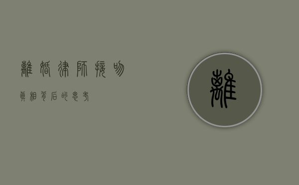 离婚律师接吻，真相背后的思考