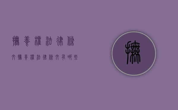 抚养权法律条文（抚养权法律条文有哪些）