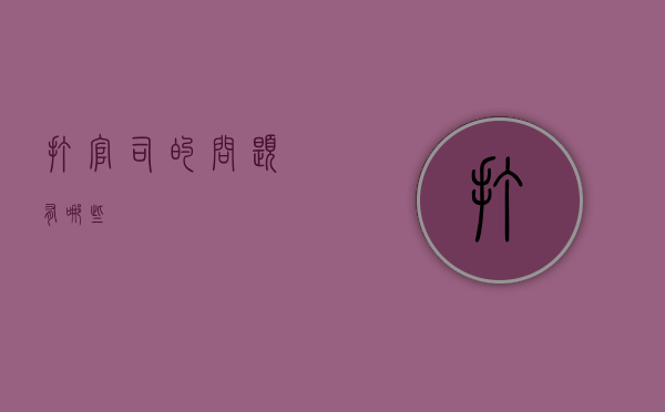 打官司的问题有哪些