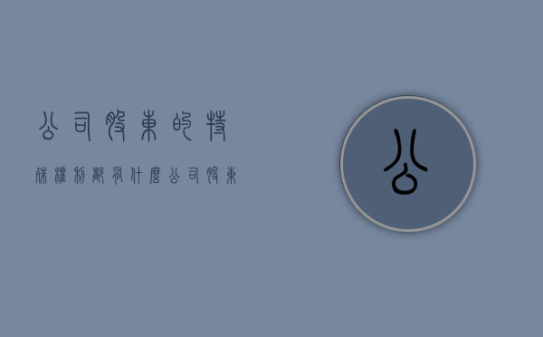 公司股东的特殊权利都有什么（公司股东的权利和义务有哪些）