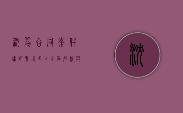 沈阳合同案件律师费用多少？全面解析与参考
