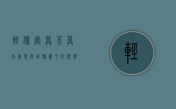 轻伤害算不算刑事案件（轻伤属于什么案件?）