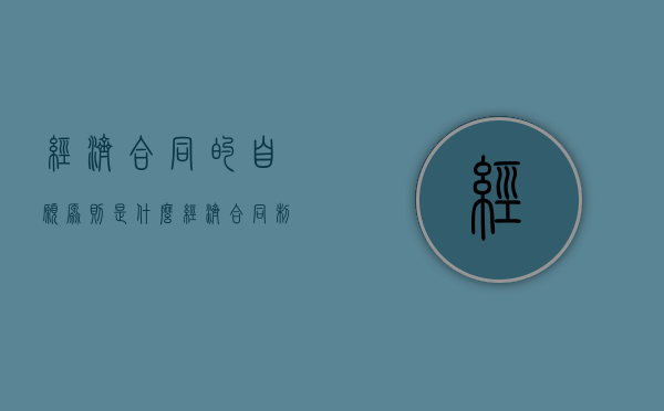 经济合同的自愿原则是什么？（经济合同制定原则包括）